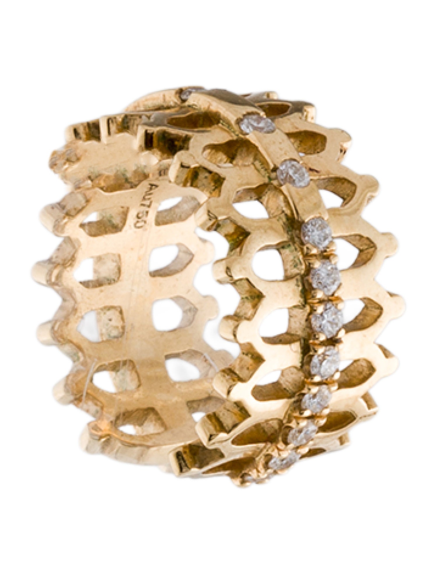 Nouvel Heritage 18K Diamond Double Lace Single Ear Cuff