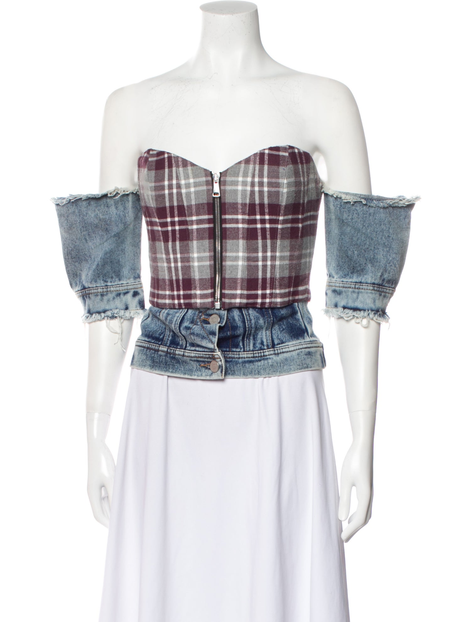 Natasha Zinko Cropped Plaid Shirt