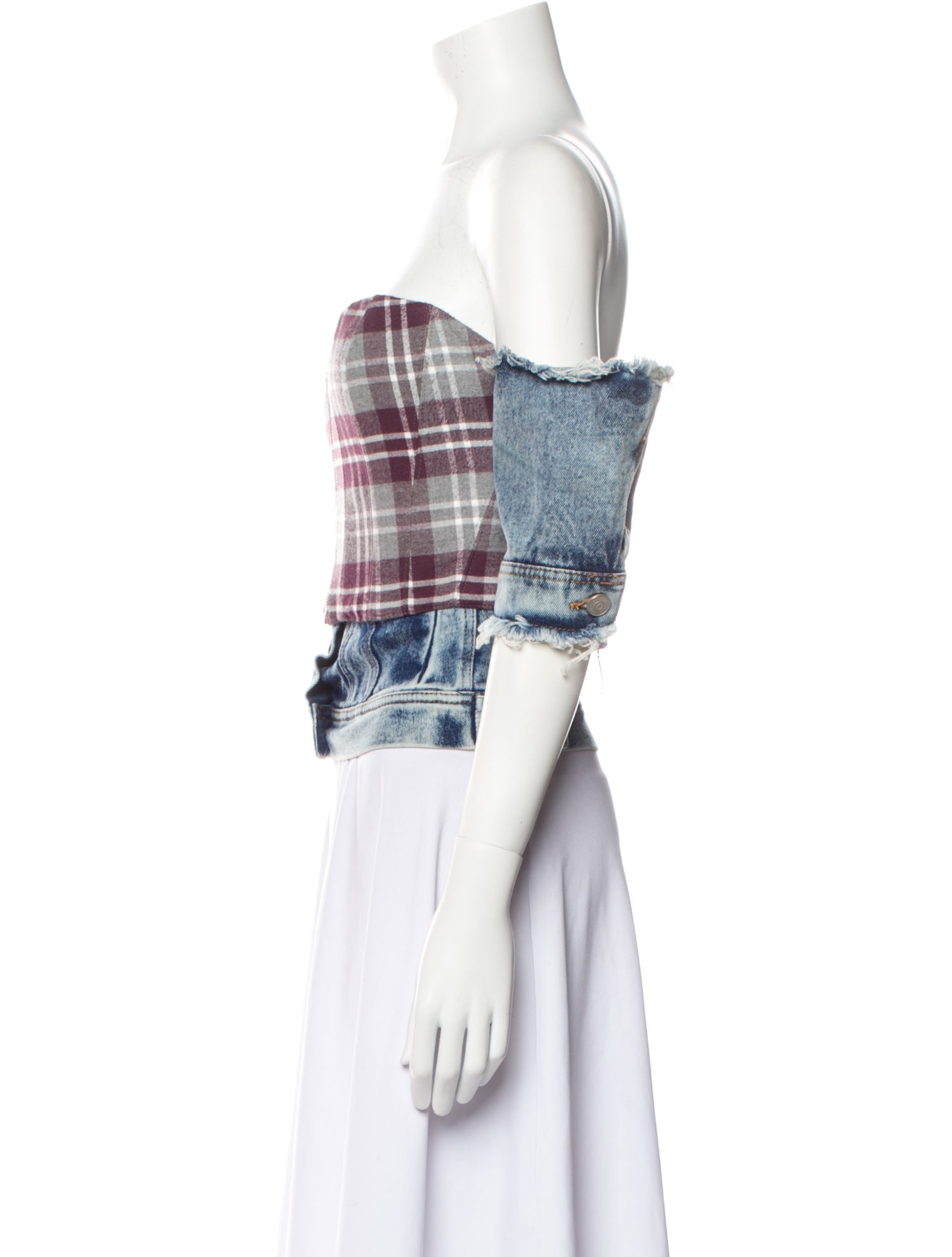 Natasha Zinko Cropped Plaid Shirt