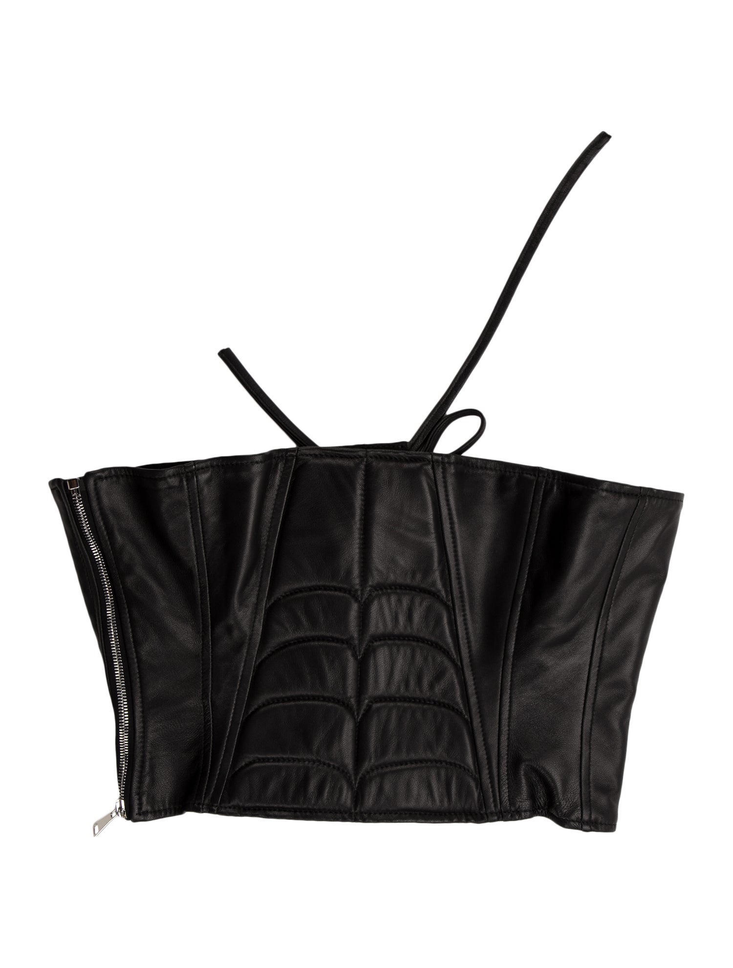 Natasha Zinko Leather Strapless Crop Top