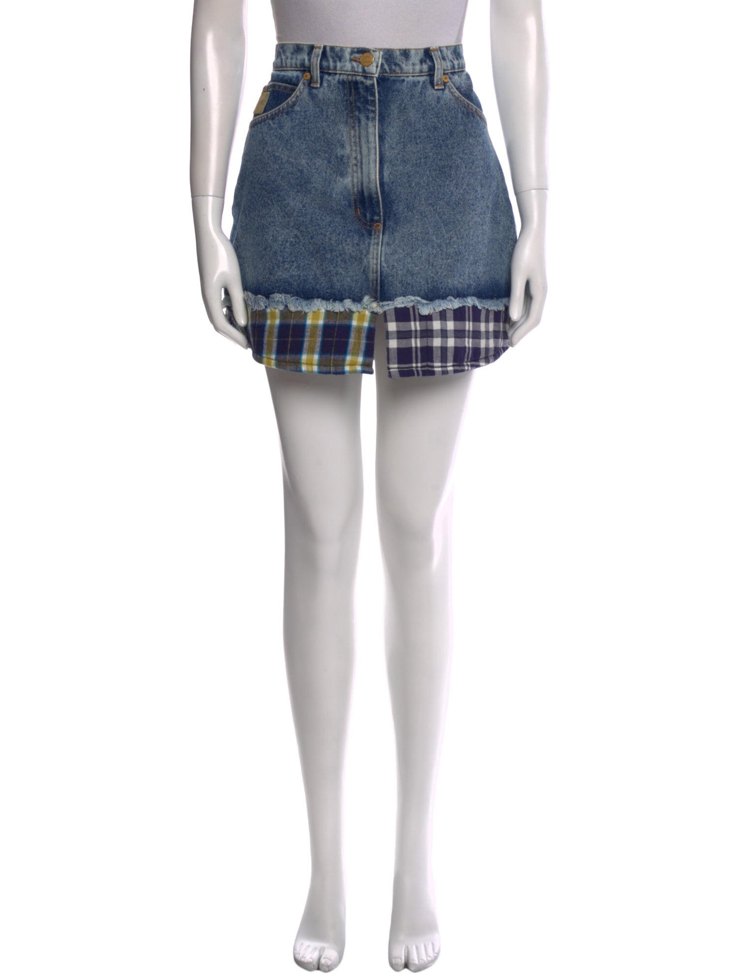 Natasha Zinko Plaid Print Mini Skirt