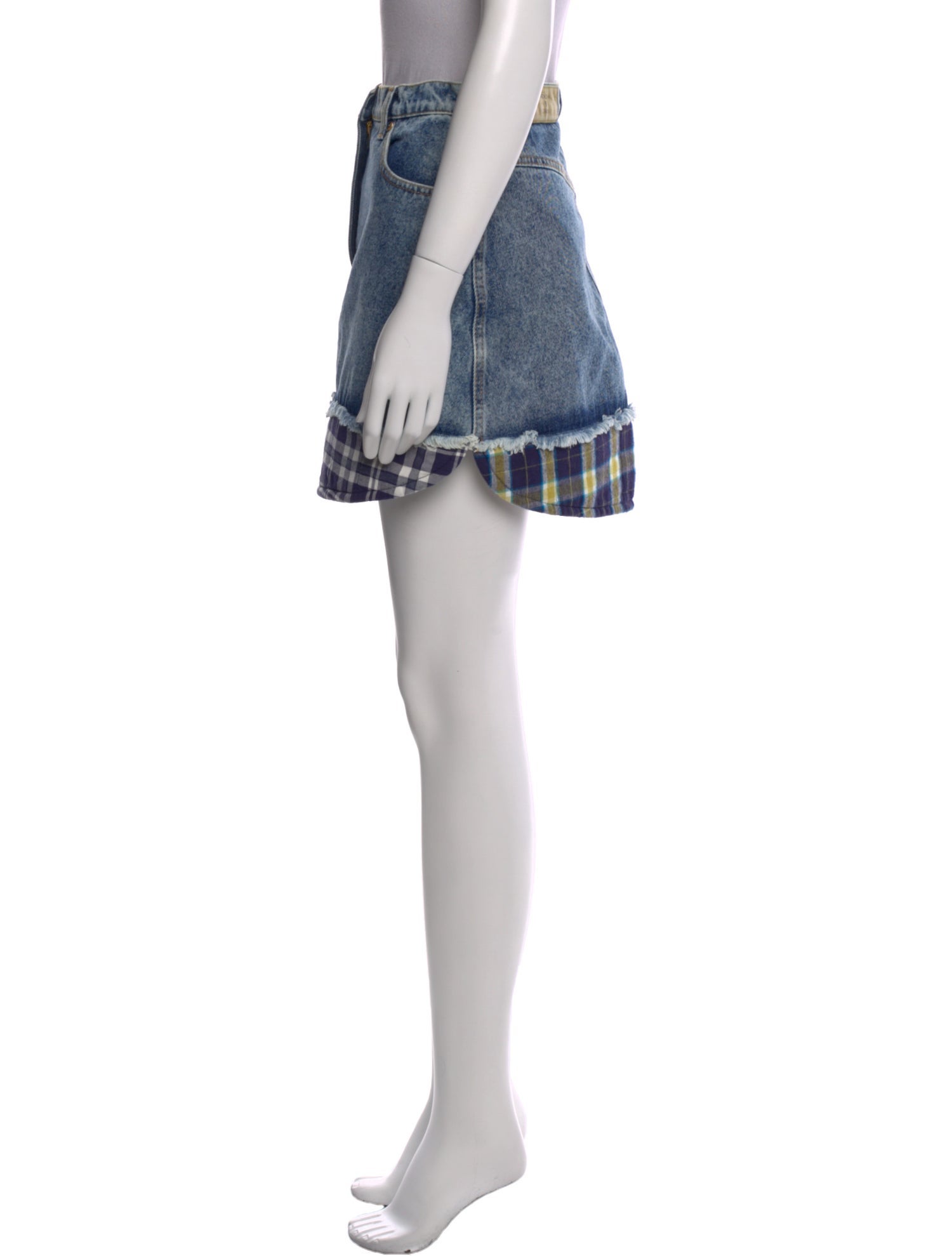 Natasha Zinko Plaid Print Mini Skirt