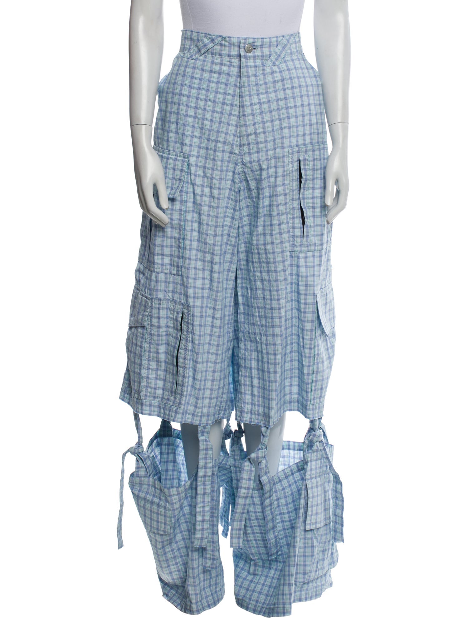 Natasha Zinko Plaid Print Wide Leg Pants w/ Tags