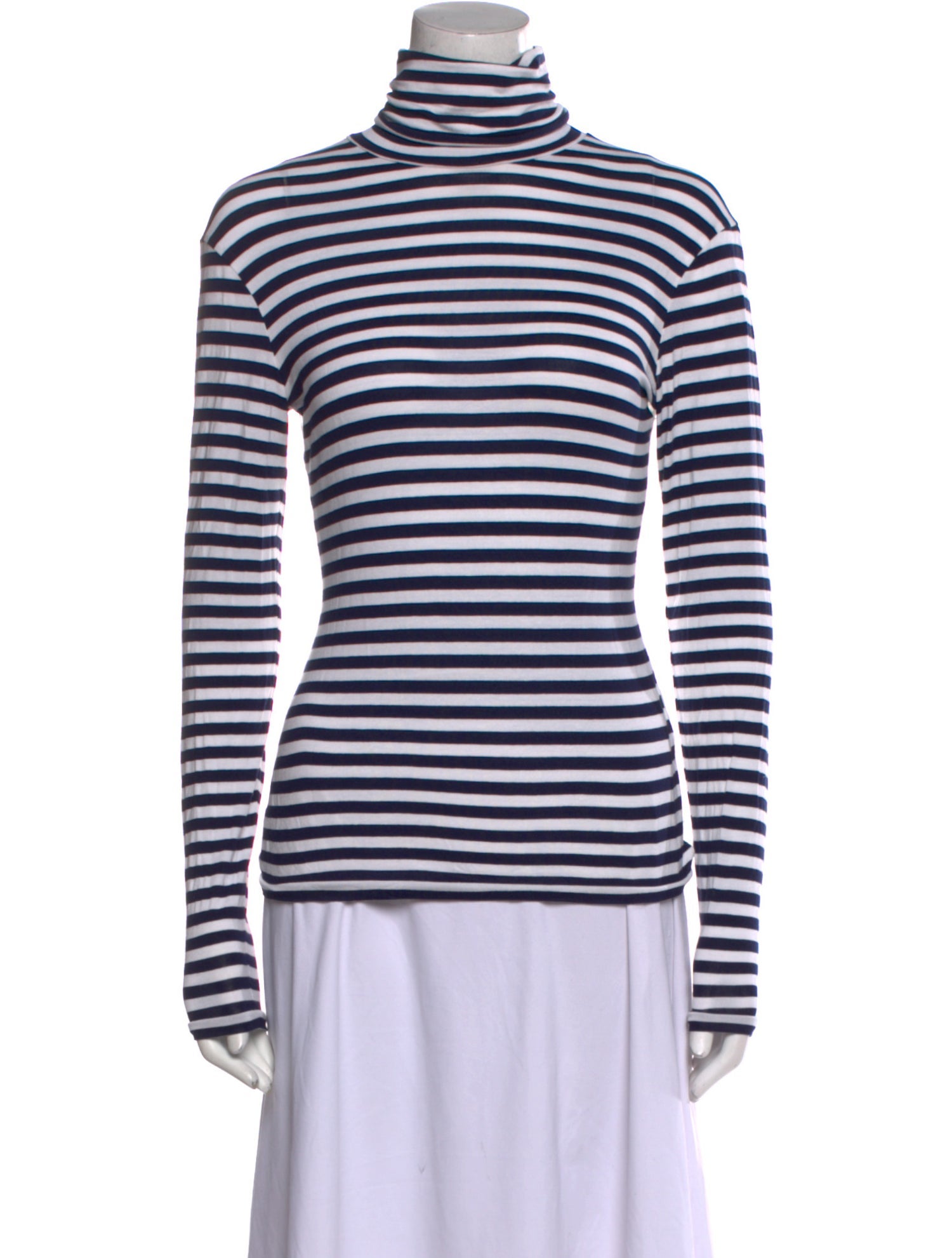 Natasha Zinko Striped Turtleneck Top