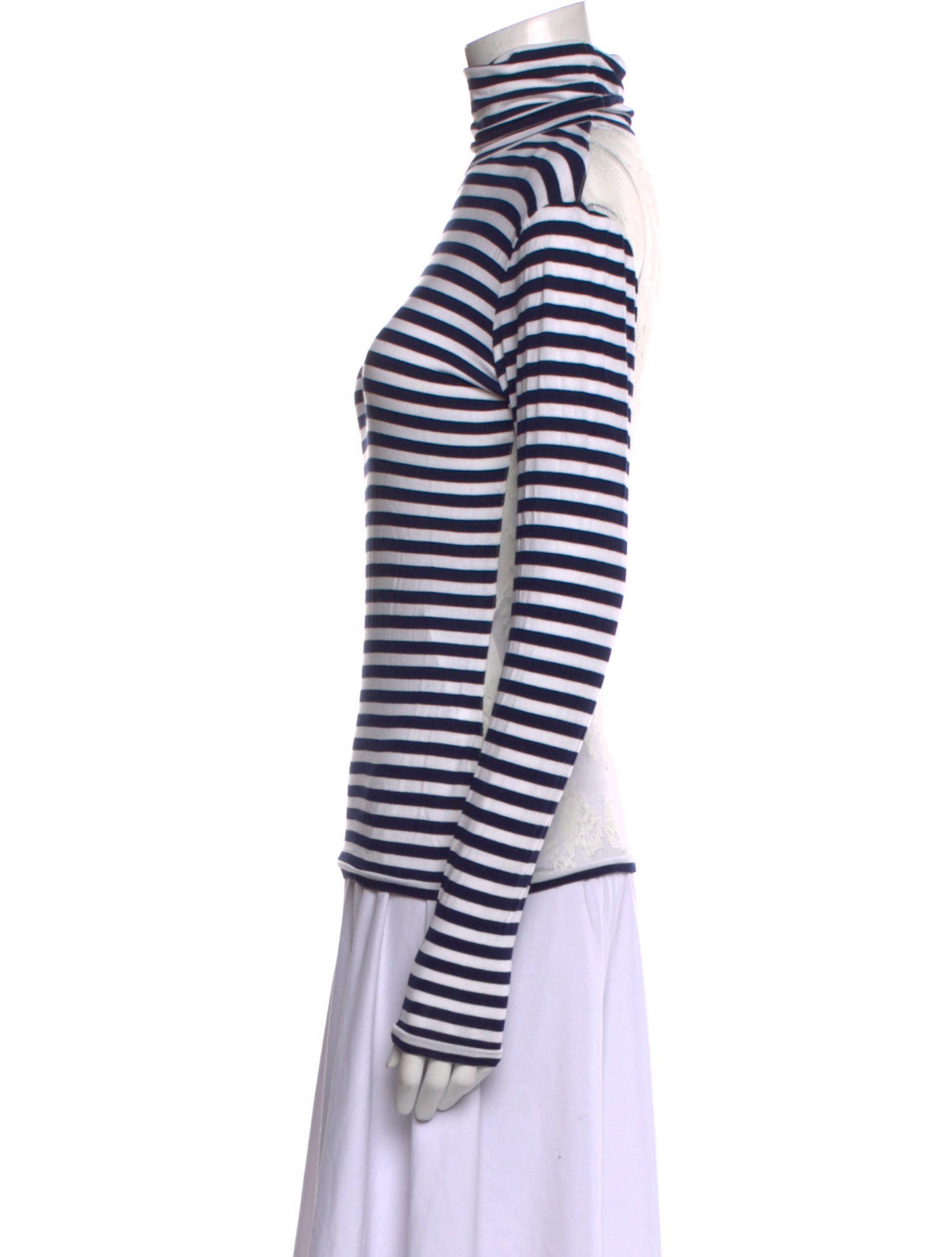 Natasha Zinko Striped Turtleneck Top