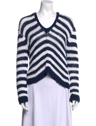 Natasha Zinko Striped V-Neck Sweater