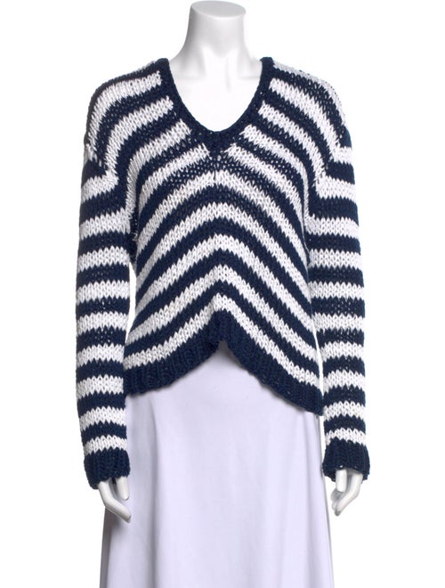 Natasha Zinko Striped V-Neck Sweater