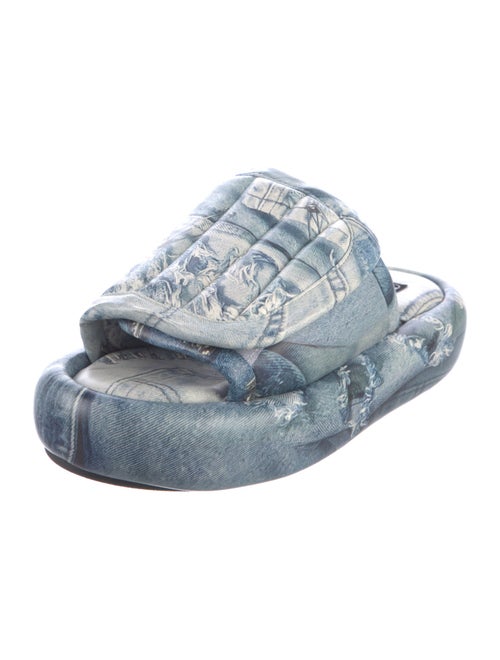 Natasha Zinko Denim Printed Slides