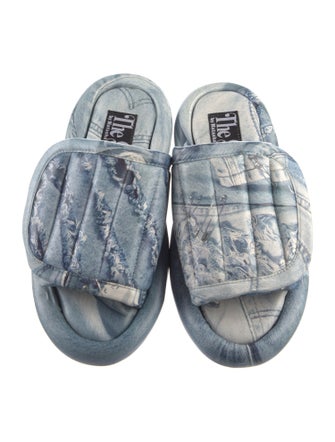 Natasha Zinko Denim Printed Slides
