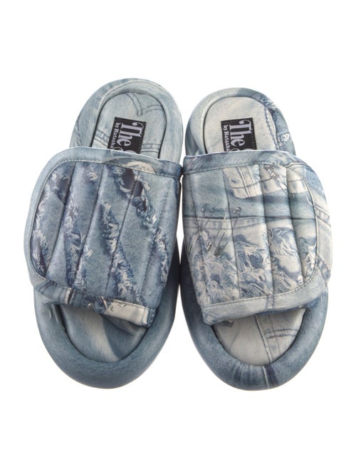 Natasha Zinko Denim Printed Slides