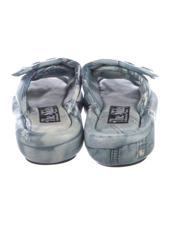 Natasha Zinko Denim Printed Slides