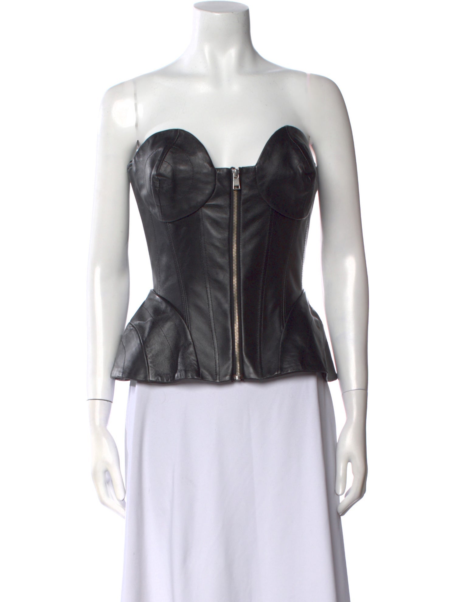 Natasha Zinko Lambskin Strapless Crop Top