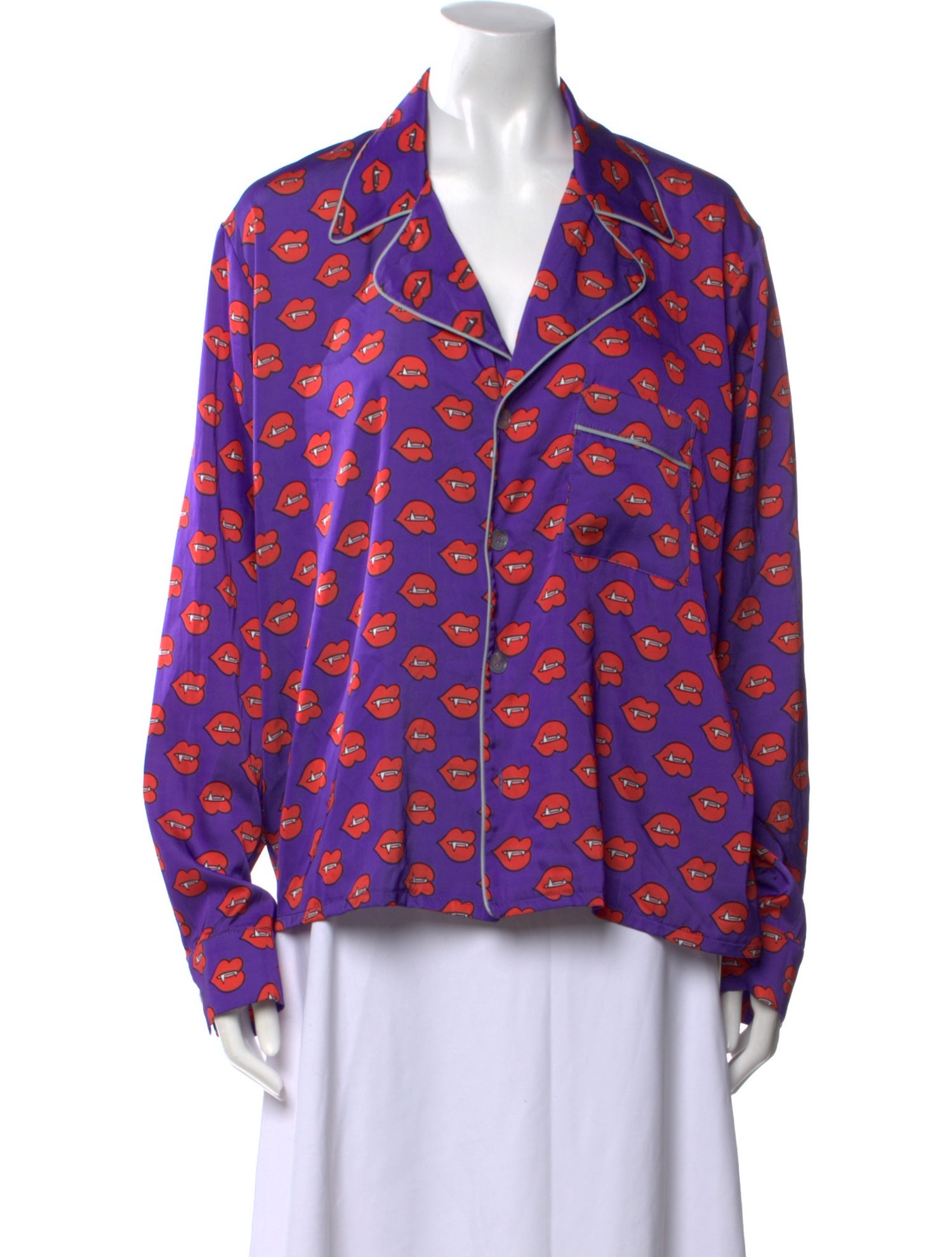 Natasha Zinko Printed Long Sleeve Button-Up Top
