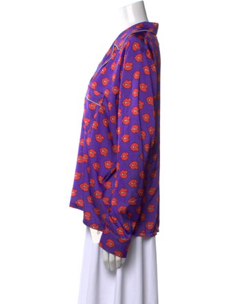 Natasha Zinko Printed Long Sleeve Button-Up Top