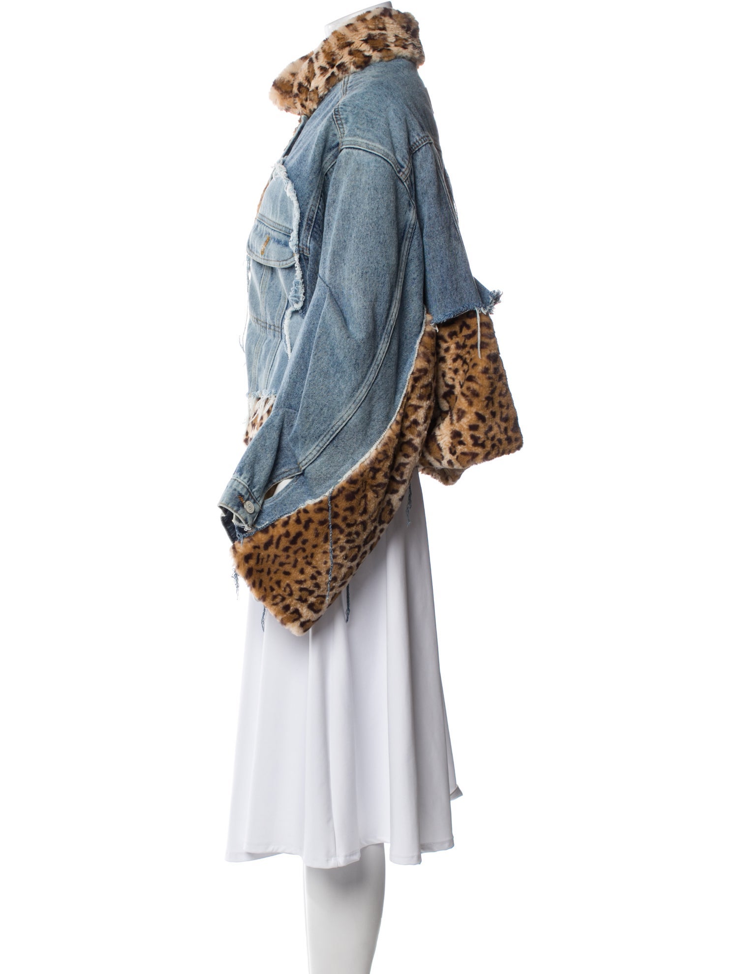 Natasha Zinko Colorblock Pattern Denim Jacket