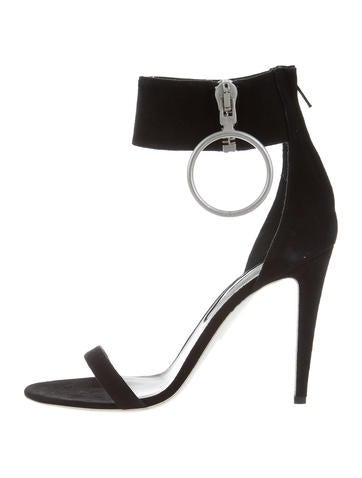 Off-White Suede Multistrap Sandals