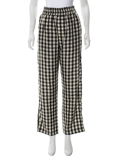 Off-White Gingham Print High-Rise Pants w/ Tags Be