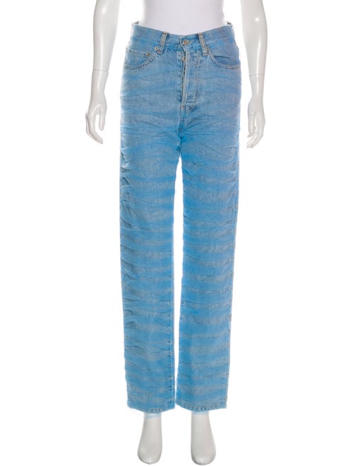 Off-White Pleated High-Rise Jeans w/ Tags blue