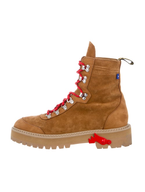 Off-White Suede Combat Boots White