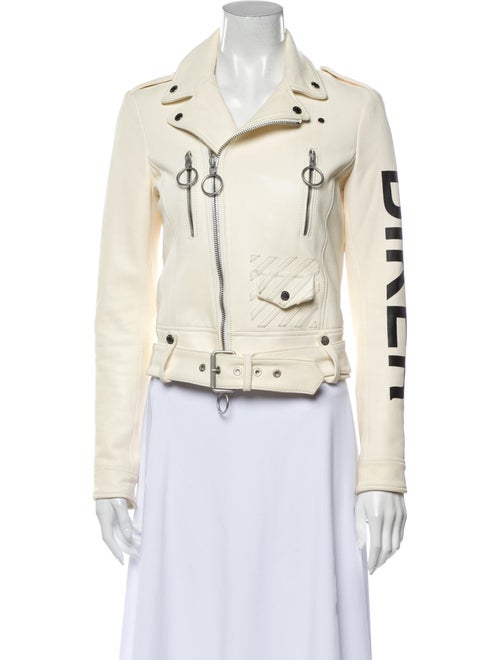 Off-White 2018 Leather Biker Jacket Leather Biker