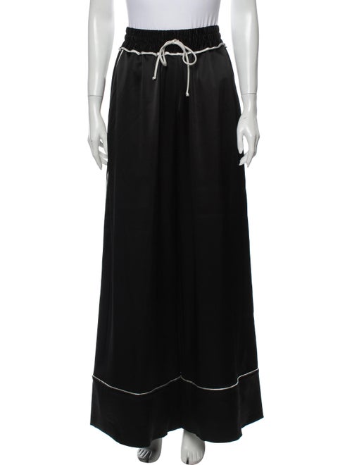 Off-White Satin Wide-Leg Pajama Pants Pajamas Whit