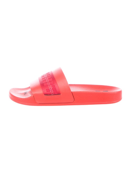 Off-White Signature Logo Leather Slides White