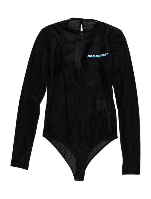 Off-White 2019 Sheer Logo Bodysuit Bodysuit White