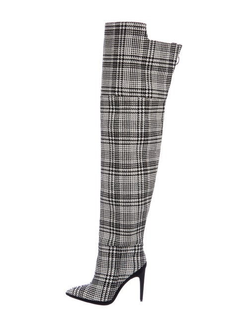 Off-White Tartan Printed Boots White