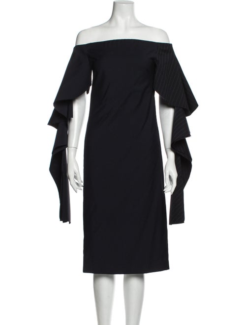 Off-White Off-The-Shoulder Knee-Length Dress White
