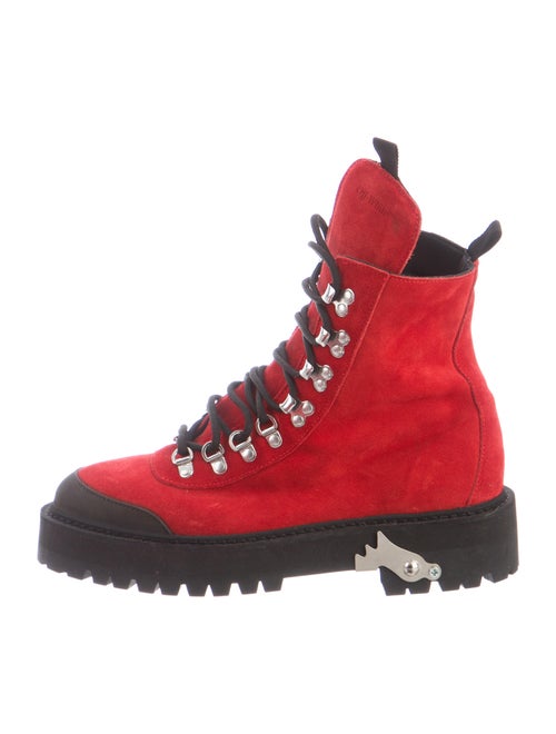 Off-White Suede Hiking Boots White