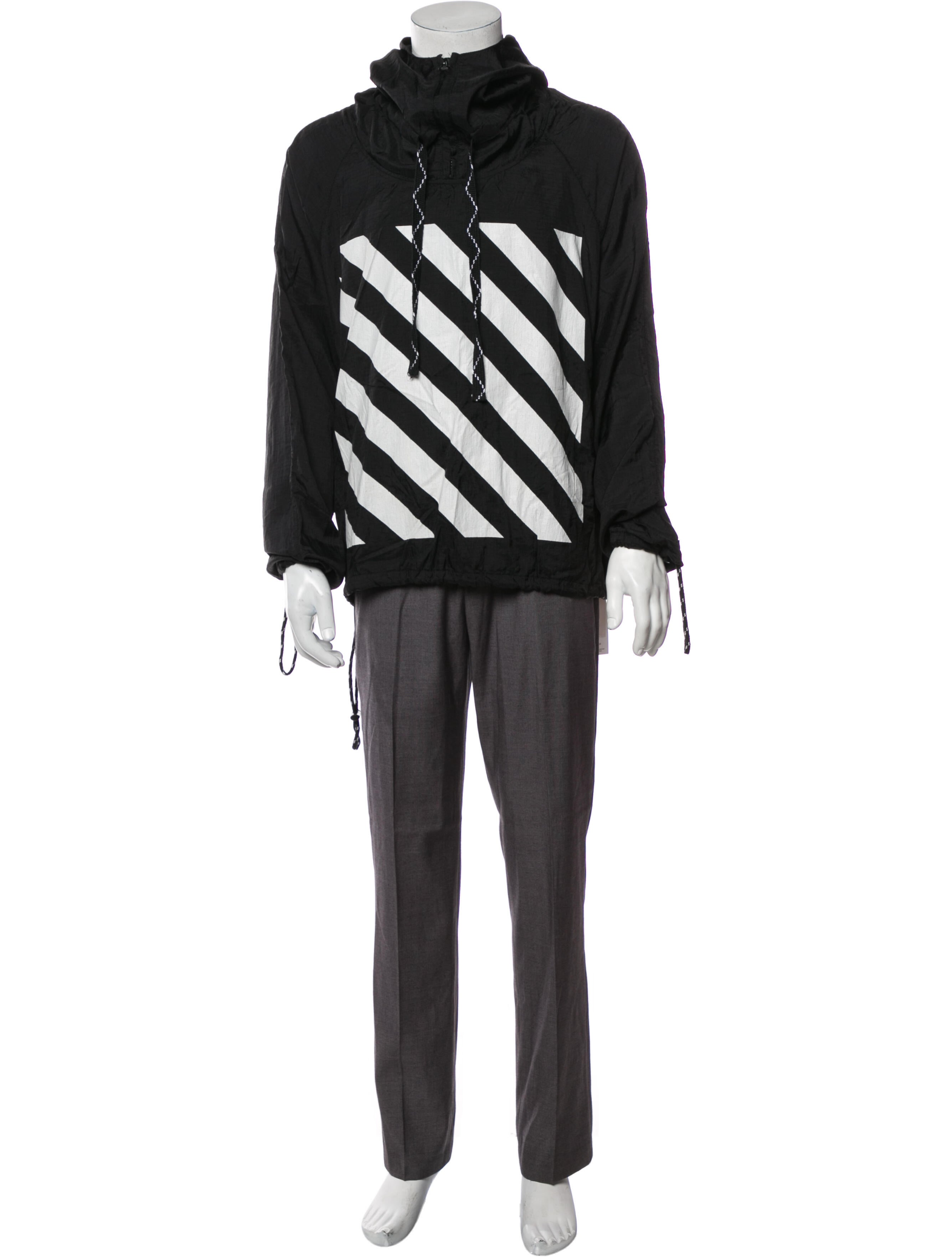 OffWhite Striped Turtleneck Hoodie Black Sweatshirts & Hoodies