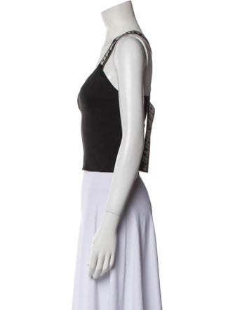 Off-White V-Neck Sleeveless Crop Top