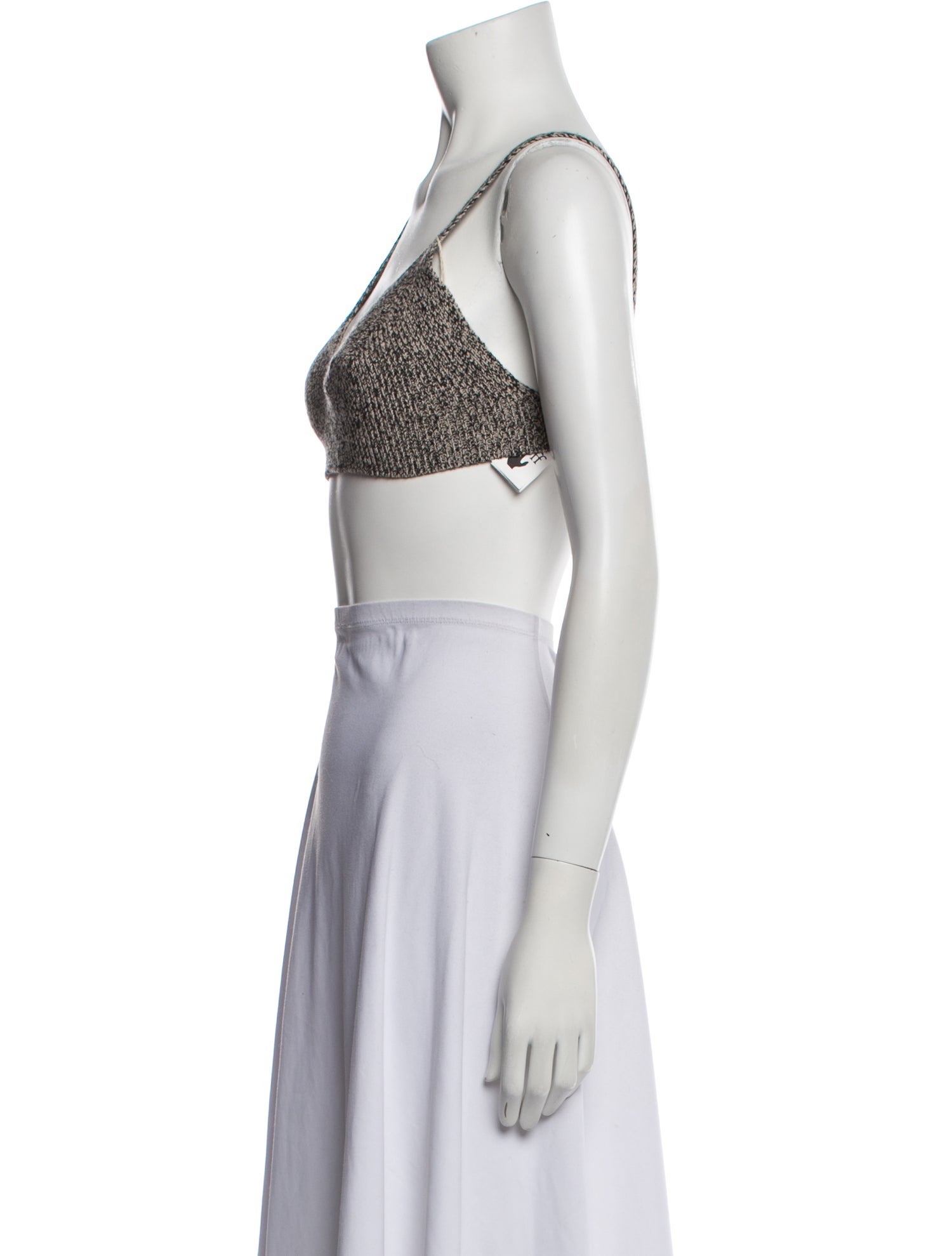 Off-White V-Neck Sleeveless Crop Top