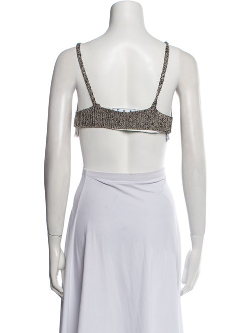 Off-White V-Neck Sleeveless Crop Top