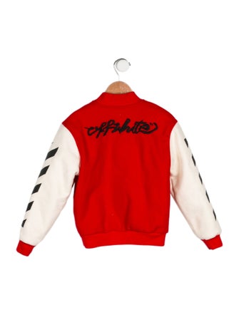 Off-White Kid's Off Patch Varsity Bomber Jacket