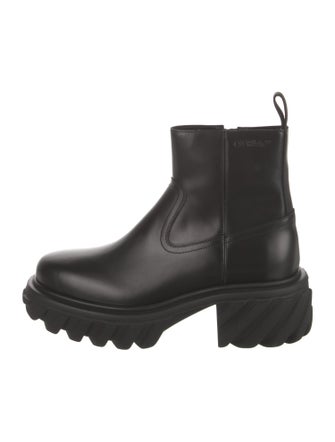 Off-White Exploration Tractor Motor Leather Chelsea Boots