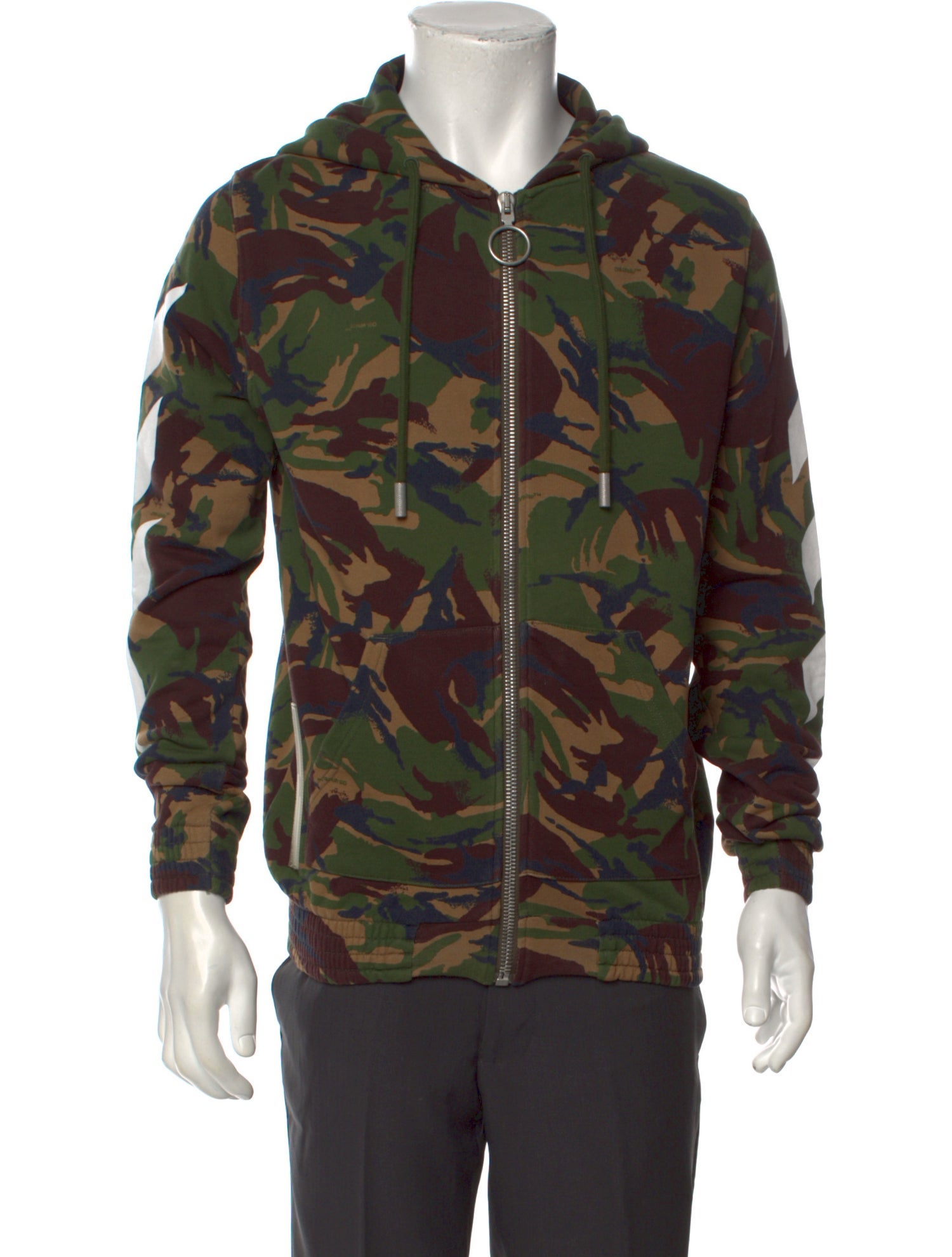 Off-White 2018 Camo Arrows Logo Hoodie