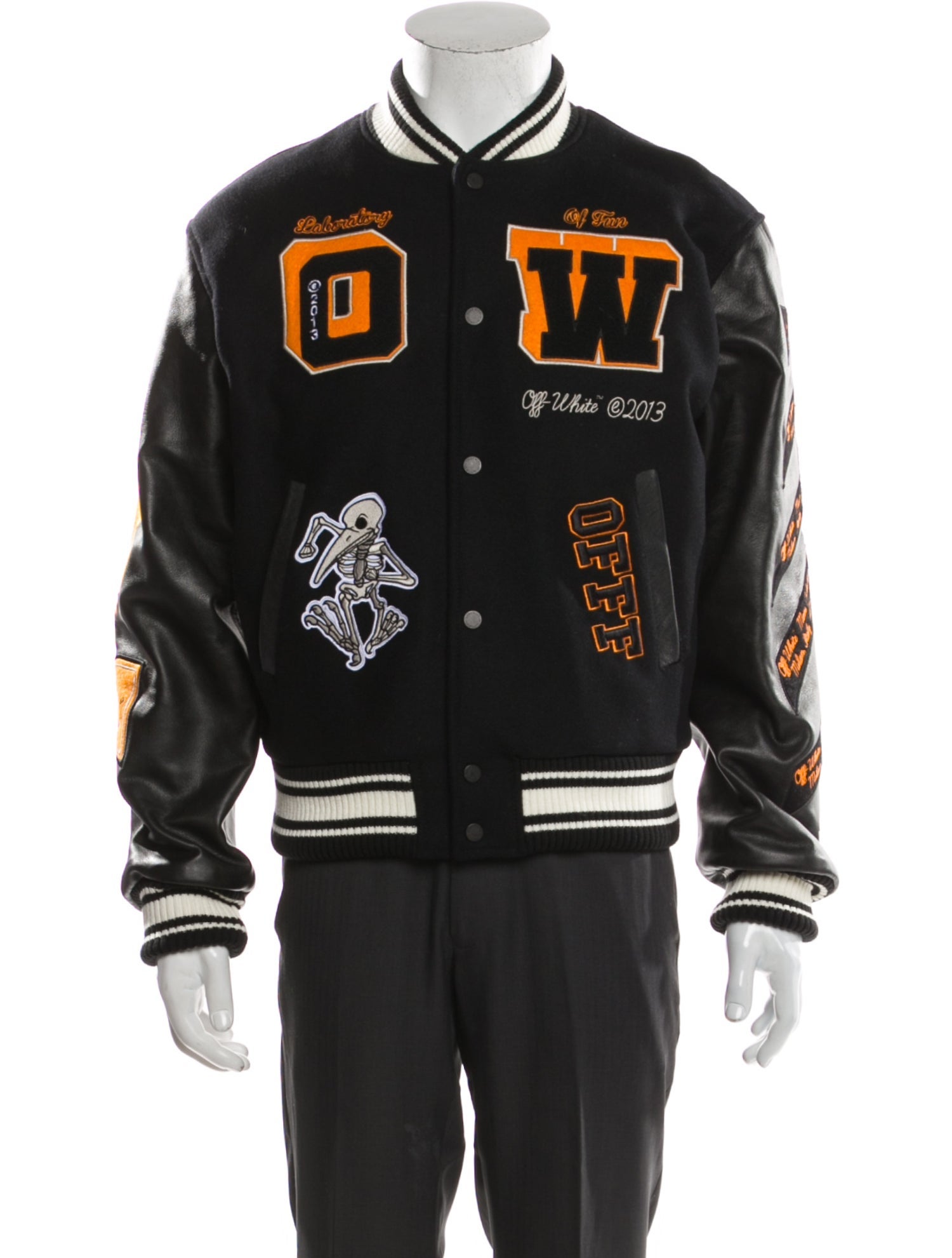 Off-White 2021 Leather Varsity Jacket