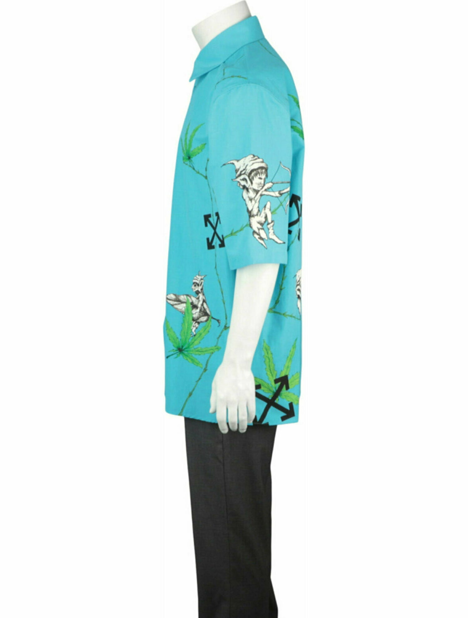 Off-White Graphic Print Button-Up Top w/ Tags