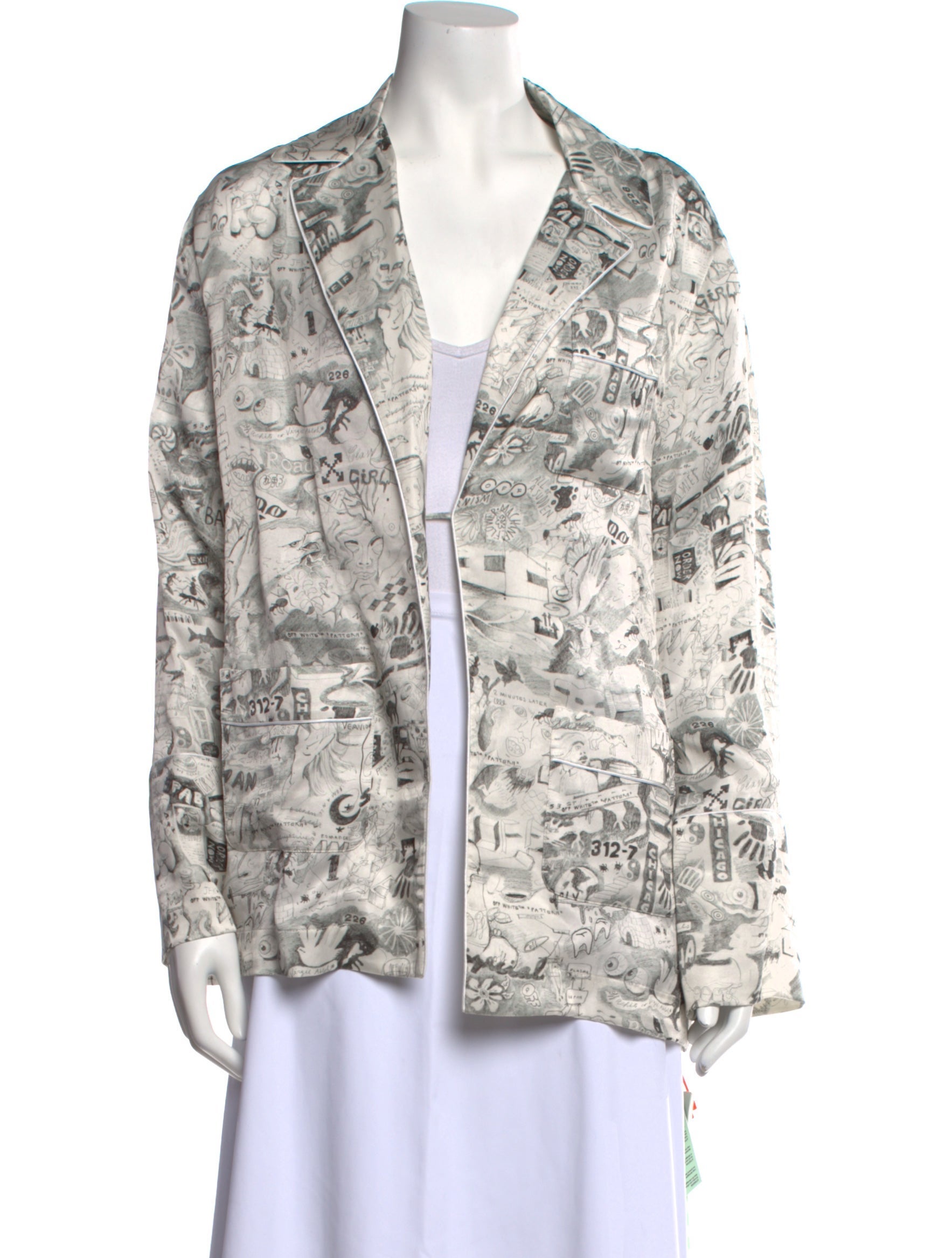 Off-White 2019 Pajama Button-Up Top w/ Tags