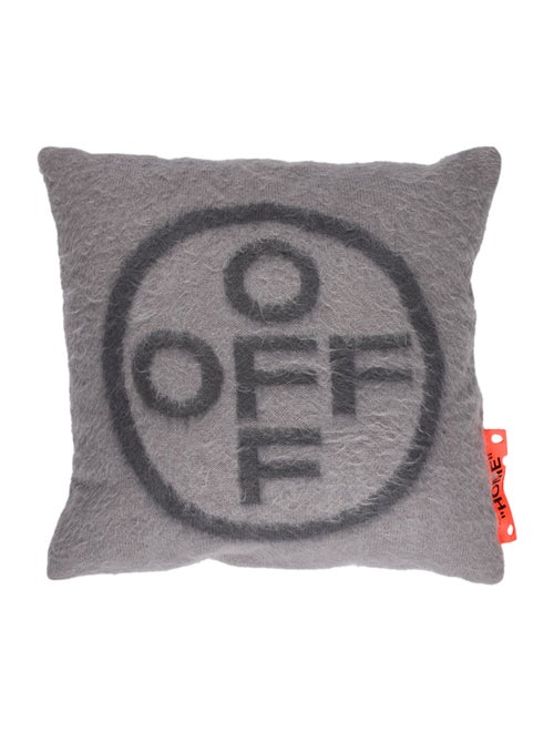 Off-White Large Brushed Off-Cross Throw Pillow