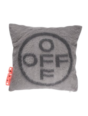 Off-White Large Brushed Off-Cross Throw Pillow