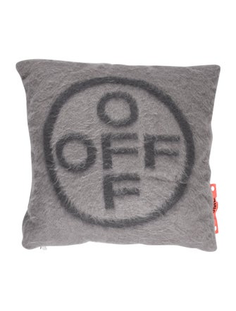 Off-White Large Brushed Off-Cross Throw Pillow