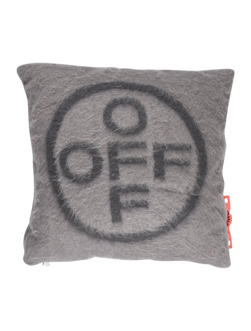 Off-White Large Brushed Off-Cross Throw Pillow
