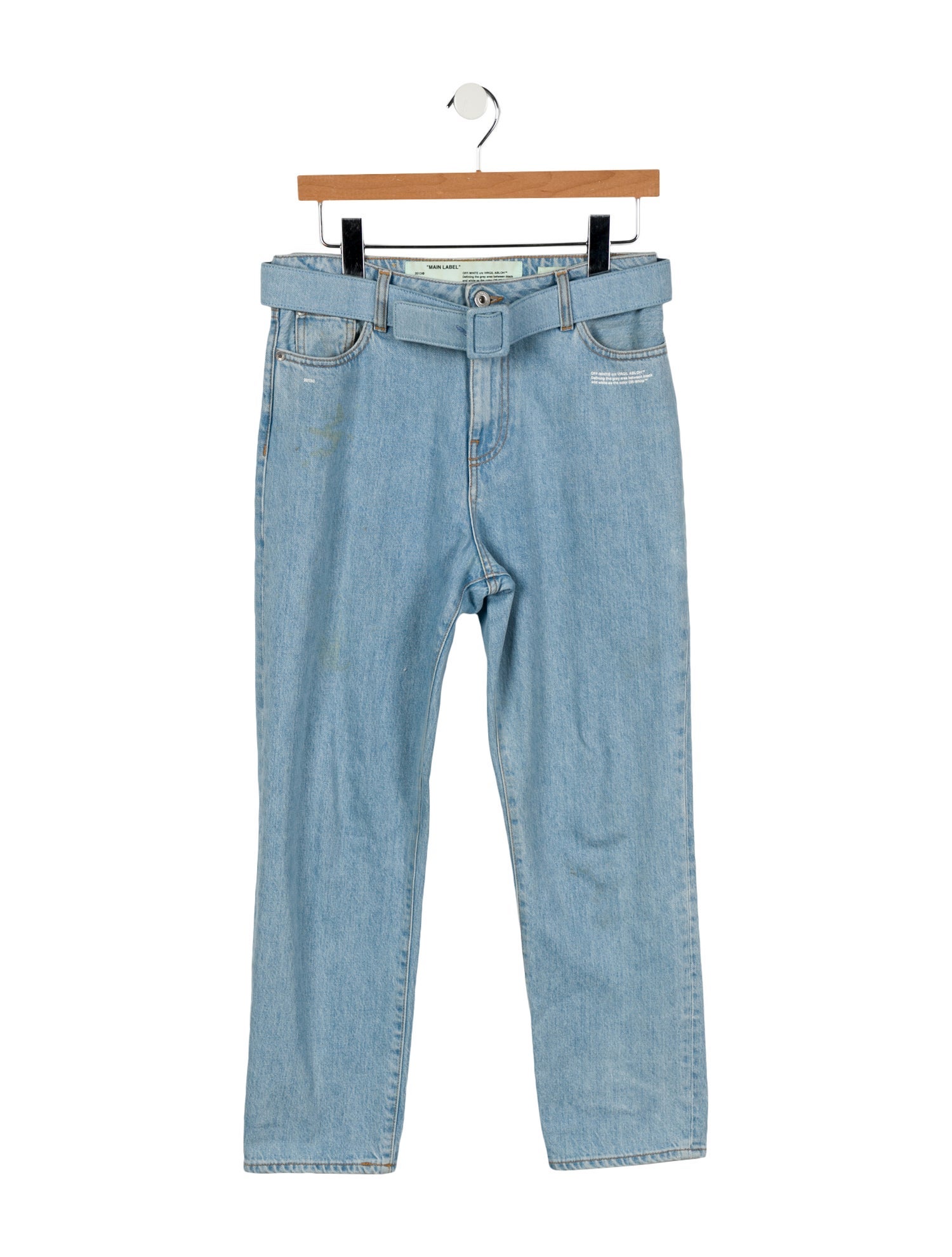 Off-White High-Rise Straight Leg Jeans