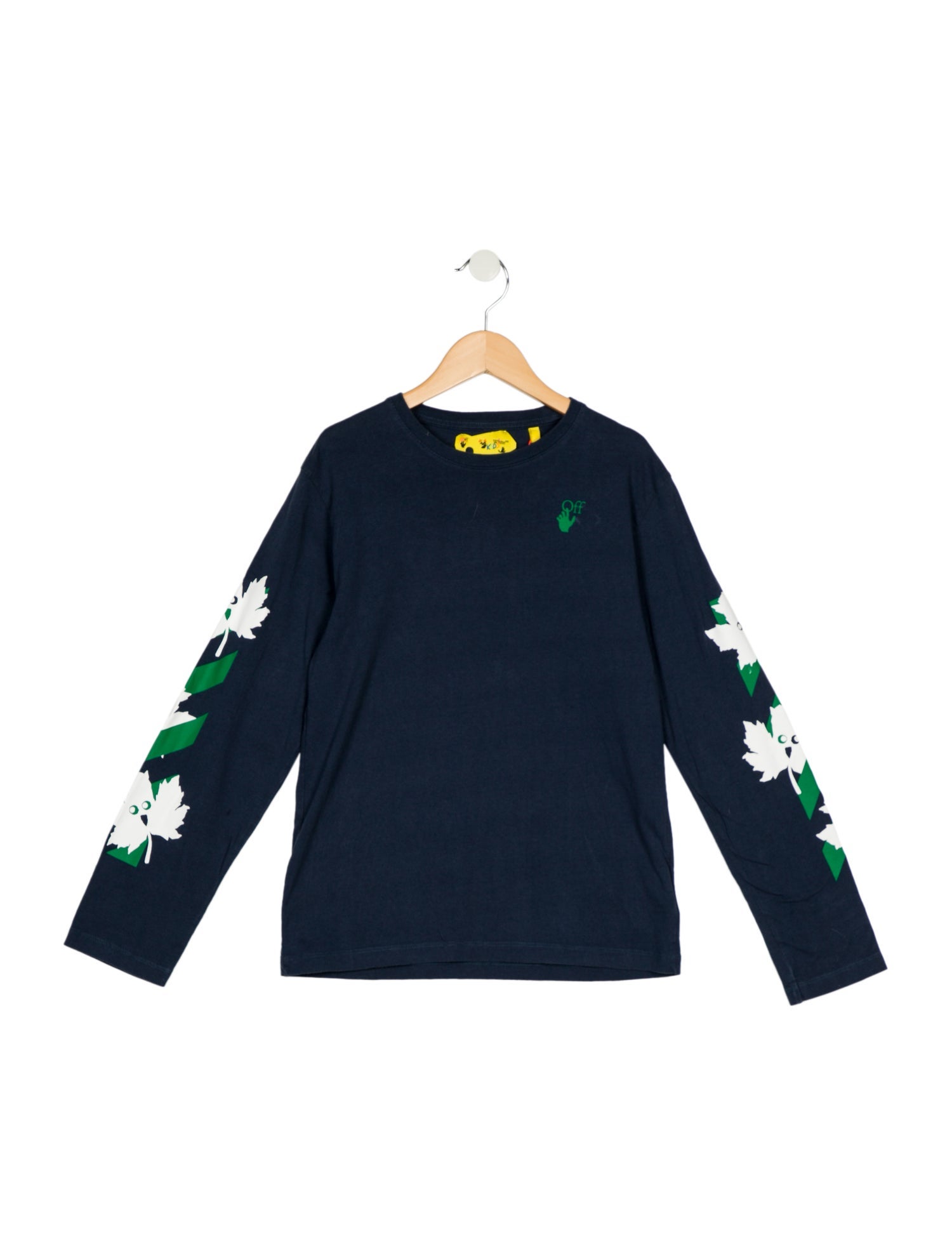 Off-White Boys' Woven Graphic Long Sleeve Tee