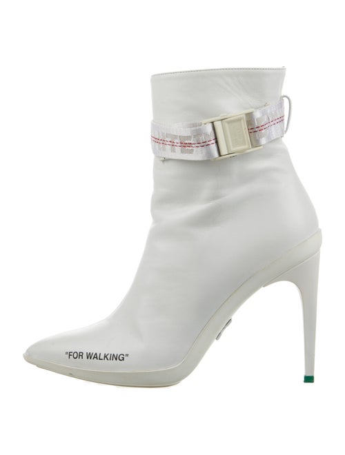 Off-White Industrial Belt "For Walking" High Heel Ankle Leather Boots