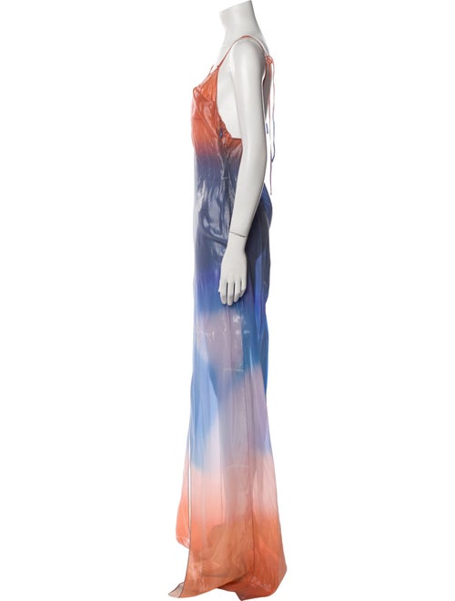 Off-White Satin Long Dress
