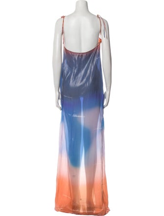 Off-White Satin Long Dress