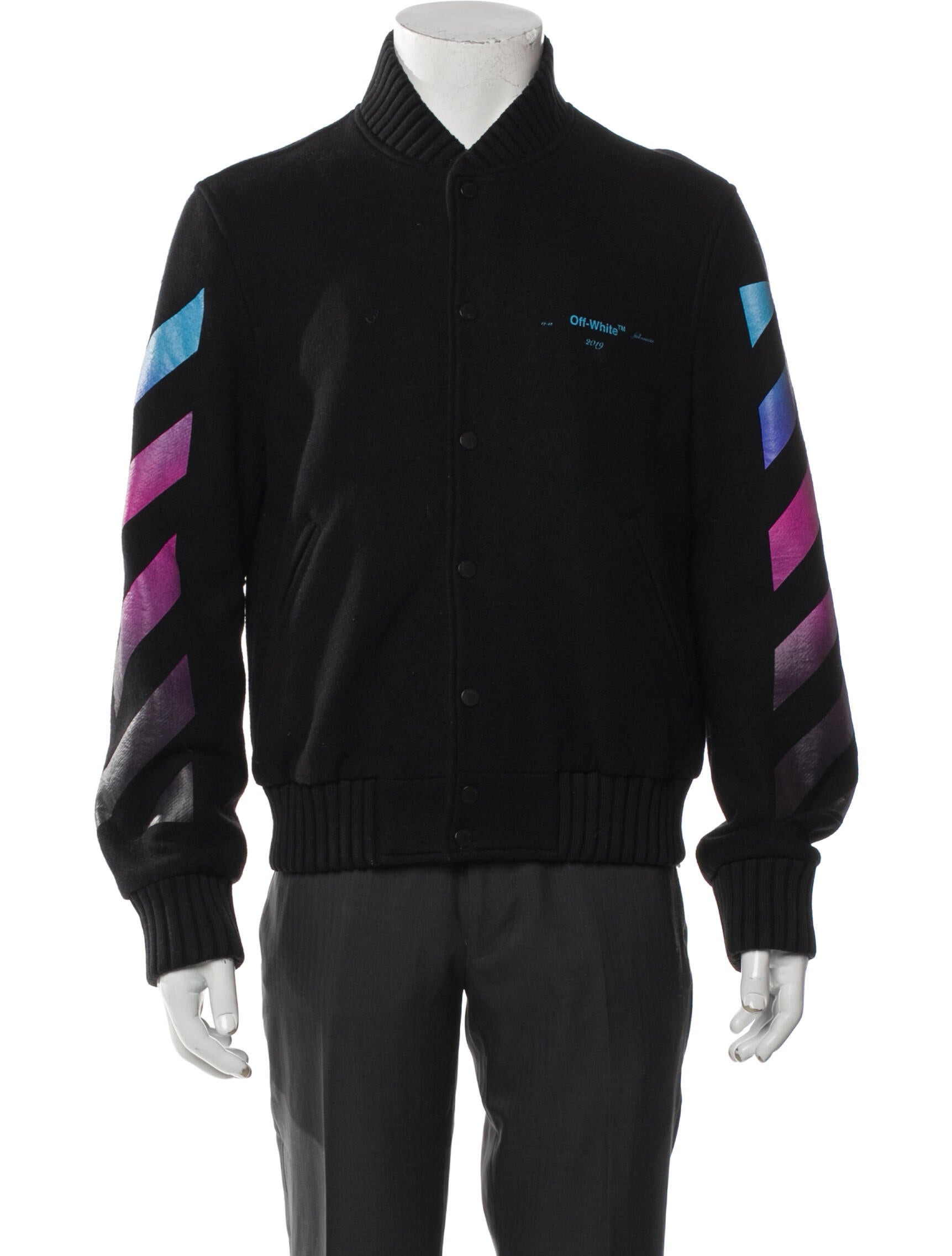 Off-White 2018 Gradient Arrows Varsity Jacket